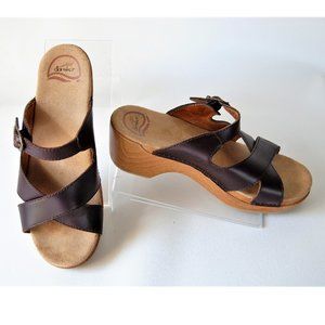 Dansko Leather "Sela" Sandal  - Brown 9US / 39EUR
